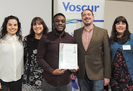 WECIL with their Voscur award for inclusion